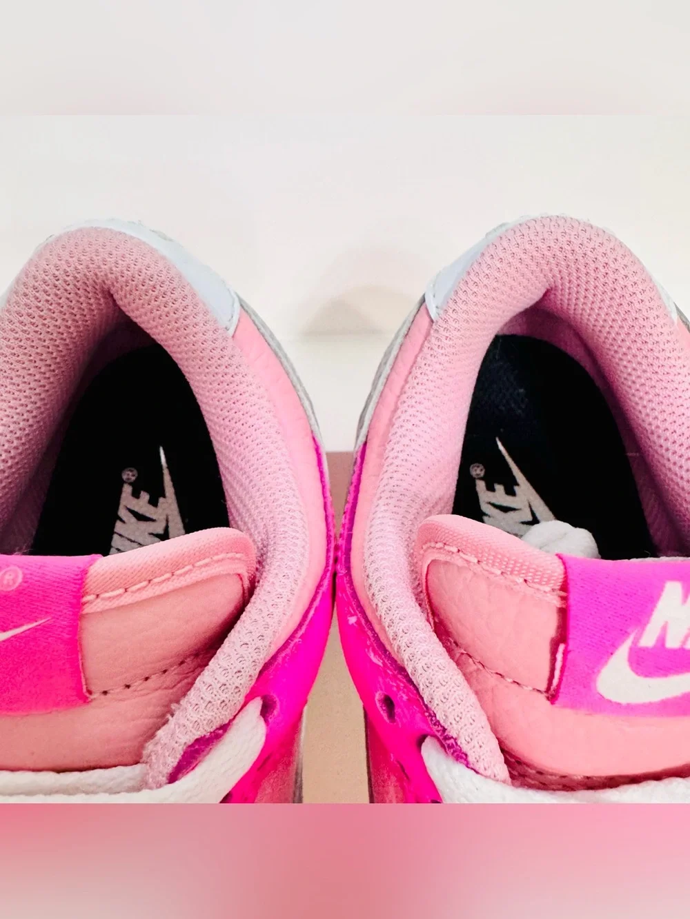 Nike Dunk Low Pink Grey GS 4.5 • Deadstock Clean • Lace Charms • Barbie Pop